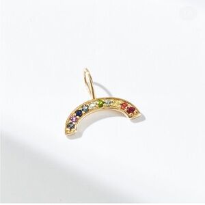 Bluboho Gold Rainbow Charm Pendant | Sapphire Gemstones